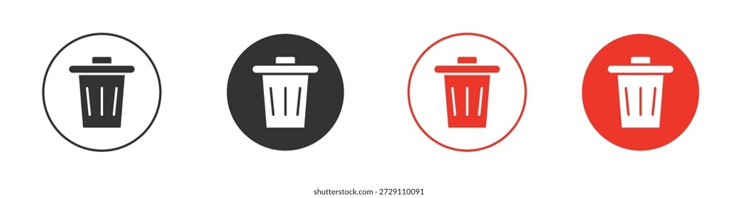 Trash Bin icon symbol in black. icon design vector stock