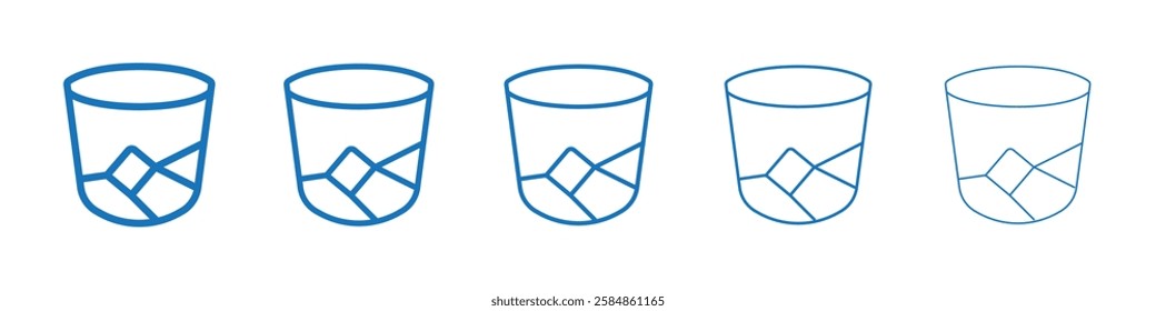 Trash bin icon Symbol collection thin outline set