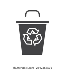 Trash Bin icon Symbol mark in filled style