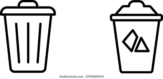 "Trash Bin Icon – A Symbol of Waste Disposal, Cleanliness, and Environmental Responsibility"