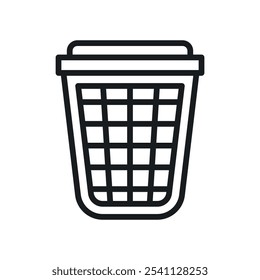 Trash Bin icon Thin line flat illustration