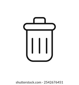 Trash Bin icon Thin line art isolated