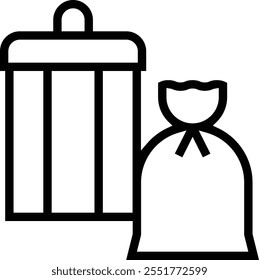 trash bin icon. Thin linear style design isolated on white background