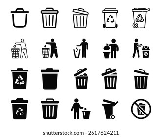Trash Bin Icon, Trash Icon Vector