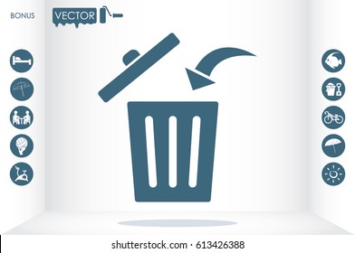 Trash bin icon vector