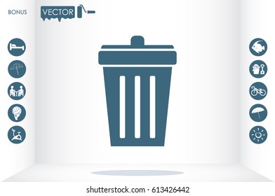 Trash bin icon vector