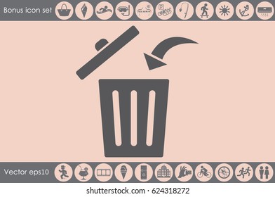 Trash bin icon vector