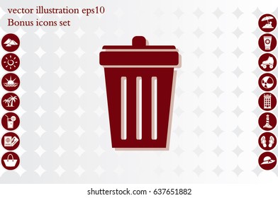 Trash bin icon vector
