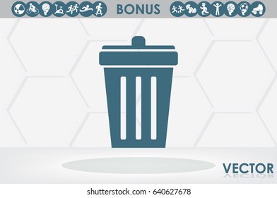 Trash bin icon vector