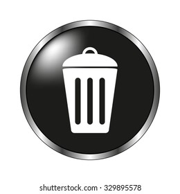 Trash bin icon - vector button