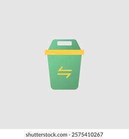 Trash bin icon vector design clean and modern style waste management and eco-friendly concept