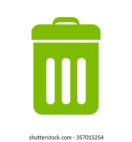 Trash bin icon vector. eps 10. green icon.