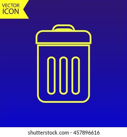 Trash bin icon vector. eps 10. blue icon