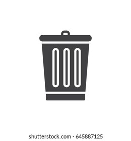 Trash bin icon vector, filled flat sign, solid pictogram isolated on white. Delete symbol, logo illustration. Pixel perfect