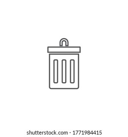Icono de papelera. Ilustración vectorial. Icono plano