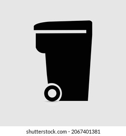 Ilustración vectorial de icono de la papelera de bloqueo. Basura, papelera, señalización de papelera.