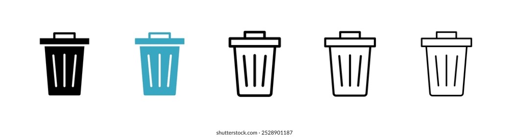 Trash Bin icon vector illustration set