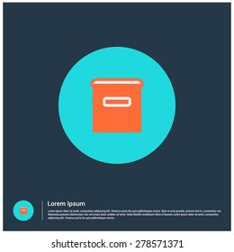 Trash Bin icon, vector illustration. Flat color design style