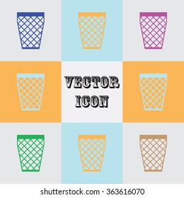 Trash bin icon, vector illustration. 