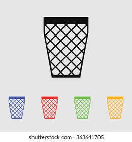 Trash bin icon, vector illustration. 
