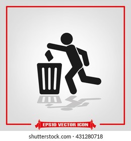 Trash bin icon vector illustration eps10