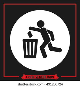 Trash bin icon vector illustration eps10