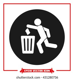 Trash bin icon vector illustration eps10
