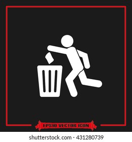 Trash bin icon vector illustration eps10