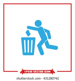 Trash bin icon vector illustration eps10