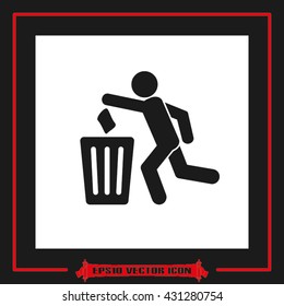 Trash bin icon vector illustration eps10