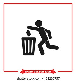 Trash bin icon vector illustration eps10