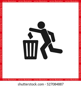 Trash Bin icon vector illustration eps10.