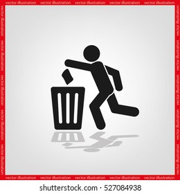 Trash Bin icon vector illustration eps10.