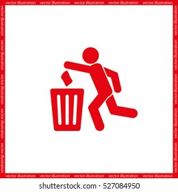 Trash Bin icon vector illustration eps10.