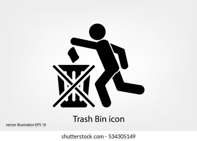 Trash Bin icon vector illustration eps10