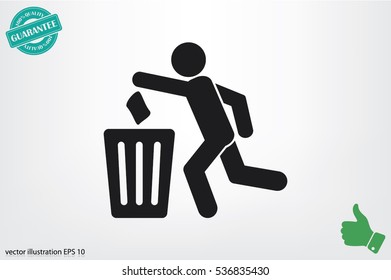Trash Bin icon vector illustration eps10.
