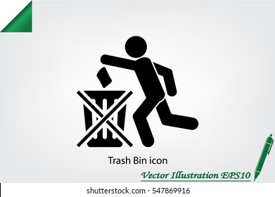 Trash Bin icon vector illustration.