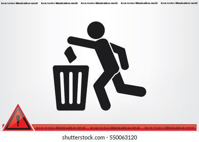 Trash Bin icon vector illustration eps10