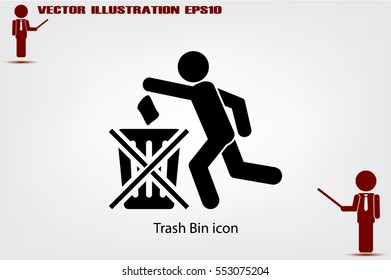 Trash Bin icon vector illustration.
