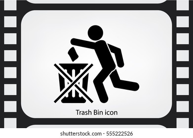 Trash Bin icon vector illustration.