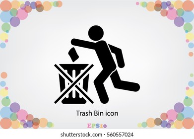 Trash Bin icon vector illustration.