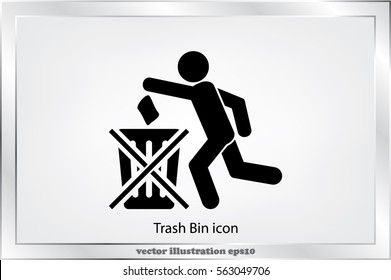 Trash Bin icon vector illustration eps10.