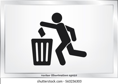 Trash Bin icon vector illustration.