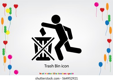 Trash Bin icon vector illustration 