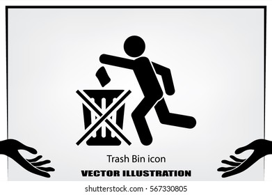 Trash Bin icon vector illustration eps10.