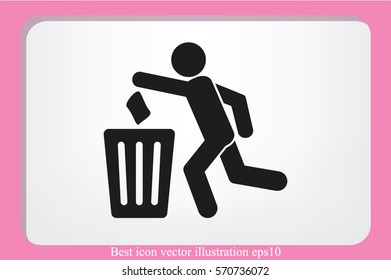 Trash Bin icon vector illustration eps10