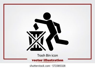 Trash Bin icon vector illustration.