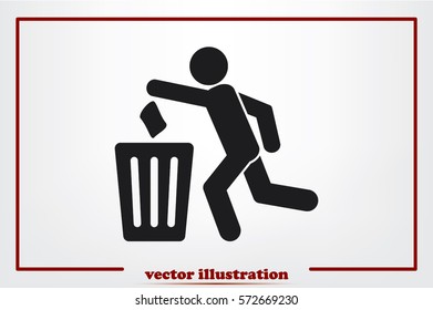 Trash Bin icon vector illustration.