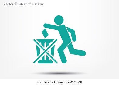Trash Bin icon vector illustration.