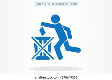 Trash Bin icon vector illustration.